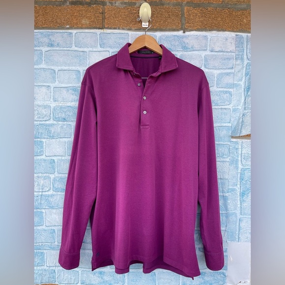 Greyson Omaha Stretch Long Sleeve Golf Polo Shirt Men’s XL Purple - Picture 1 of 10